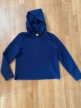 J. Crew Quilted Navy Pullover Hoodie